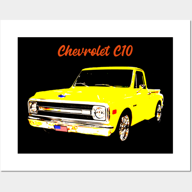 C10 CHEVY PICKUP T-SHIRT Wall Art by Cult Classics